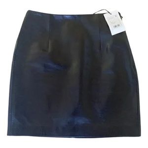 NWT Theory Black Leather Mini Skirt